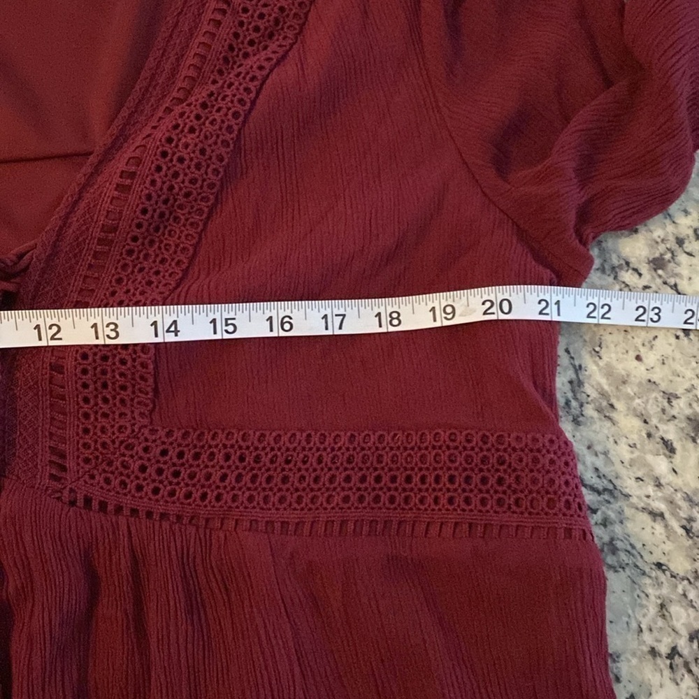 Torrid Zinfandel Burgundy Mini Gauze Lace-Up Skater Dress 2 2X 18 20 RR14 - Picture 15 of 16
